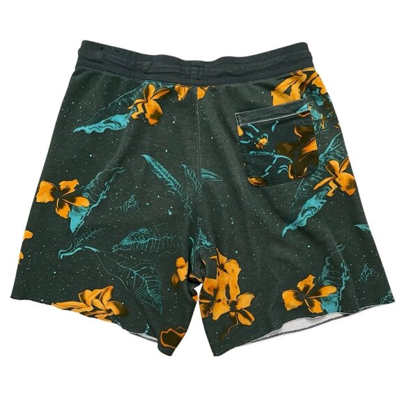 Nike Sweat Shorts Mens Size XL NSW French Terry Floral Print Drawstring Green - Picture 2 of 4